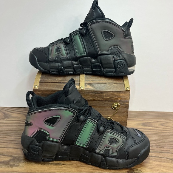 Nike Air More Uptempo GS Size 4.5Y Women’s 6 'Reflective' Sneakers 922845-001 - Picture 3 of 12